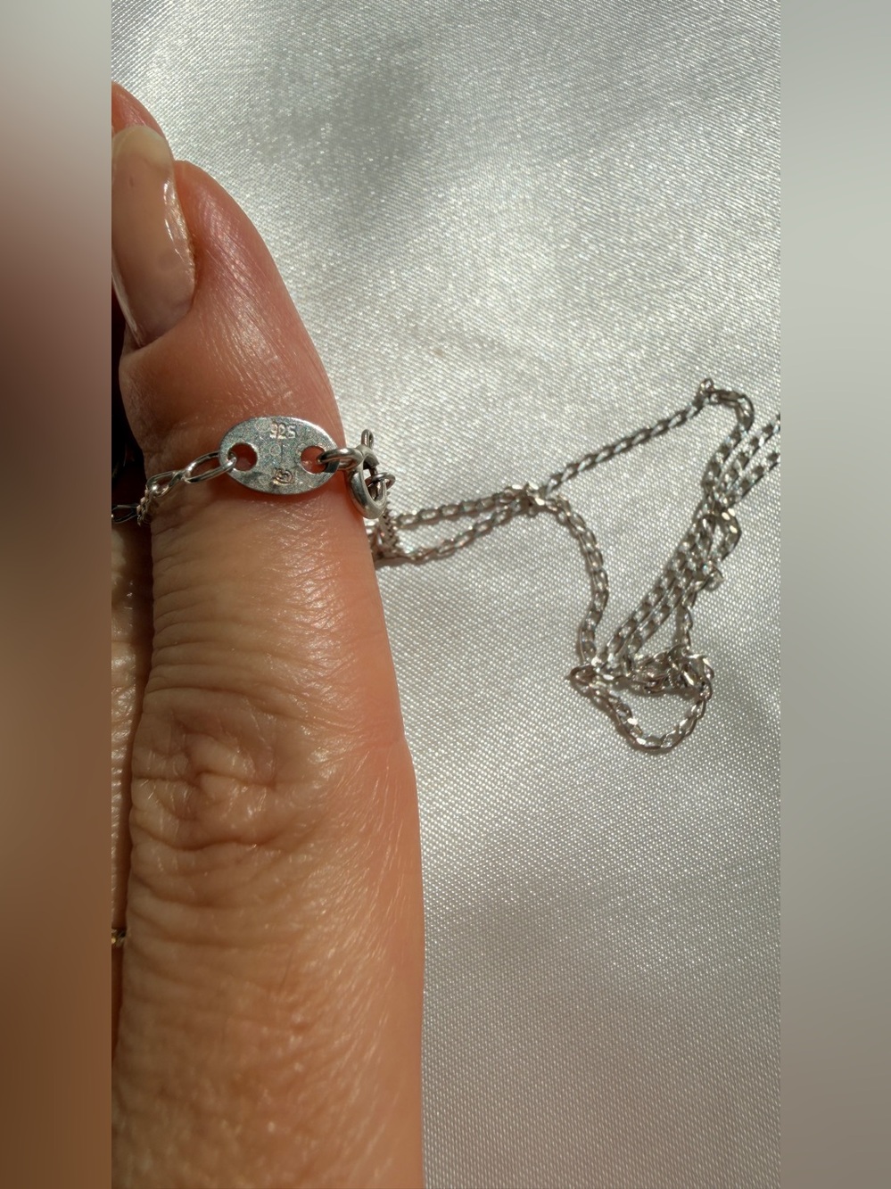 Sterling Silver Necklace Womens Chain Link Delicate Genuine 925 Layering Jewelry